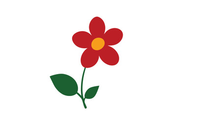 Simple vector illustration of flower on transparent background.