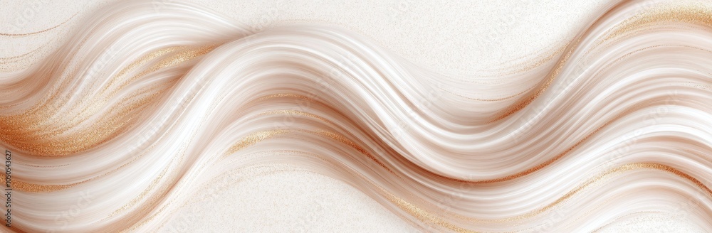 Poster abstract wave pattern in soft beige and gold tones, creating a smooth, elegant design.