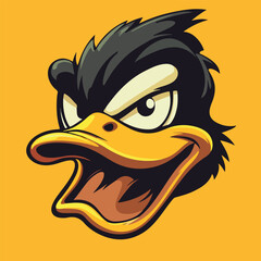 Angry duck head mascot logo vector illustration