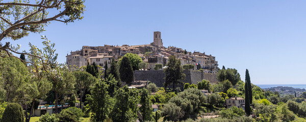 Fototapeta premium Townscape Saint Paul de Vence in Alpes Maritimes department , Provence Alpes Cote d'Azur region of Southeastern France.