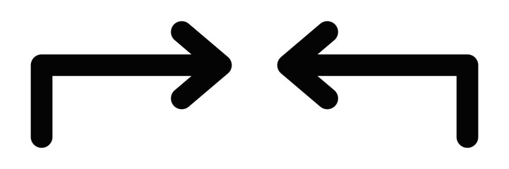 Simple vector icon with left and right horizontal arrows, ideal for direction and navigation purposes. Editable stroke.