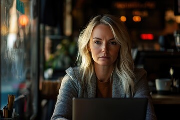 A person working on a laptop in a quiet environment