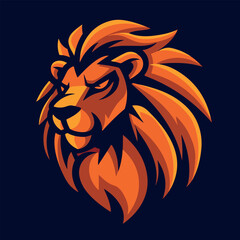 Lion head mascot logo vector illustration