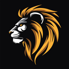Lion head mascot logo vector illustration