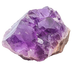 polished amethyst rock isolated on transparent background