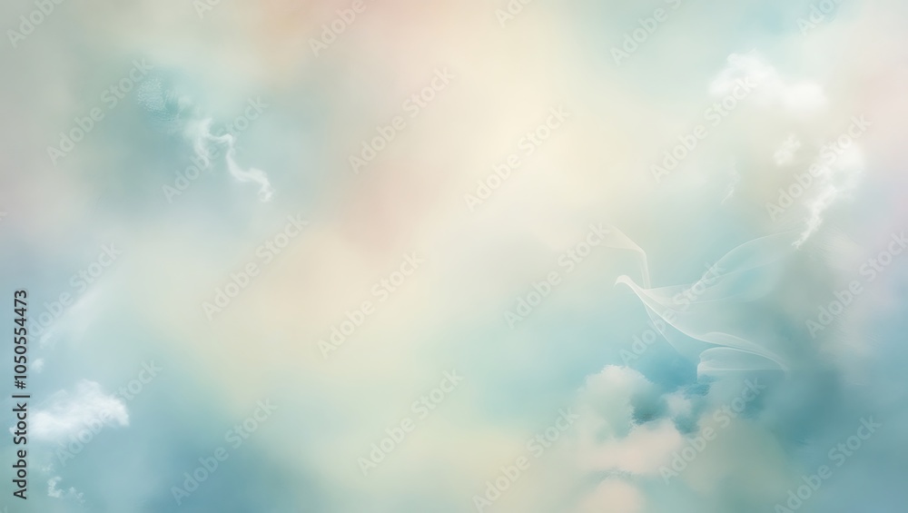 Poster abstract blue background with bokeh. generative ai.