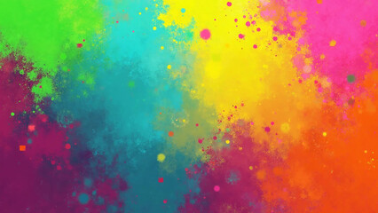 Colorful spray fluo paint digital art background, 16:9 widescreen, 300 dpi, with free space for text