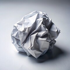 Isolated crumpled paper ball