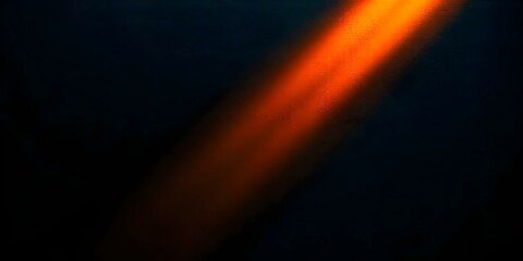 Fototapeta premium a wide orange beam of light radiating from the top left corner of a pitch-black canvas, gently fading out towards the edges create with ai