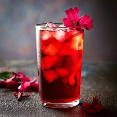 glass of Iced Hibiscus tea