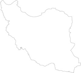 Outline Map of Iran Vector Illustration