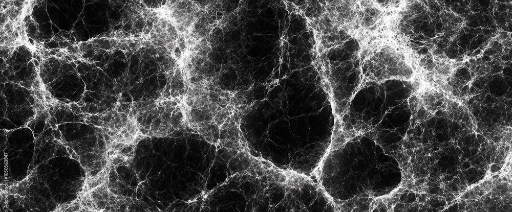 Poster abstract representation of cosmic web structure, illustrating dark matter distribution.