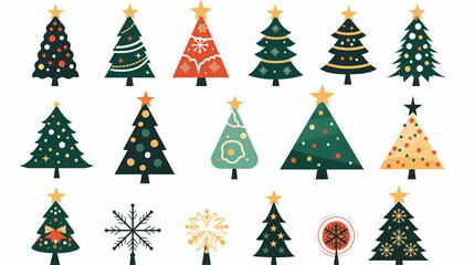 Obraz premium Set Of Christmas Tree Ornaments Festive Decor Collection