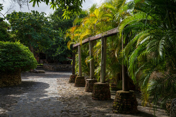 Nice view of Altos de Chavon old street and garden