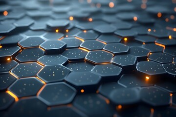 Fototapeta premium A Futuristic Digital Beehive of Functions Depicted Through an Abstract Hexagonal Pattern