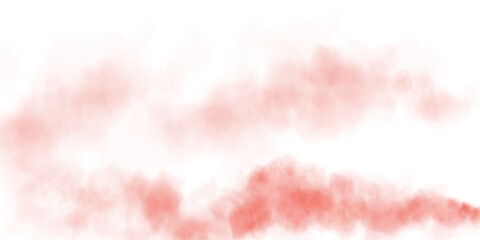 Fantastic red smoke. Magic smoke. Smog cloud on podium or stage. Fog vapor over ground or water surface, magic haze. PNG.