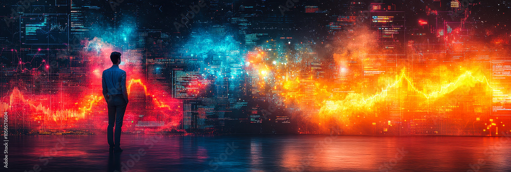 Poster ai analyzing customer behavior for personalized investment recommendations with data visuals