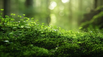 Fototapeta premium Closeup on moss in forest