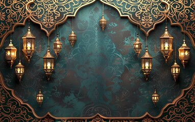 Eid Mubarak Arabic Islamic Ornamental Background