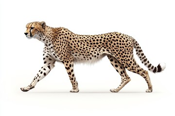 Fototapeta premium Illustration of Cheetah isolated on white background. Generative AI