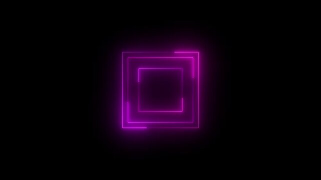 Neon check box indeterminate combo icon glowing black background animation