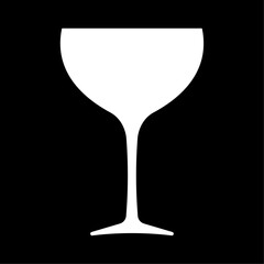 Wine glass icon. Wider bowl glass drinkware preferred for red wine. Vector Illustration