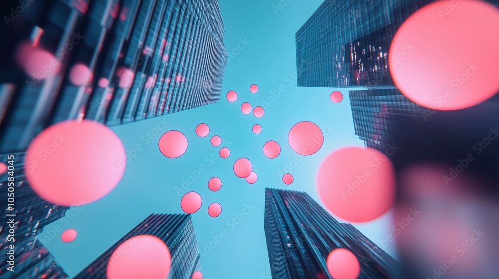 Poster a futuristic city where architecture merges with technology, creating luminous, surreal structures.
