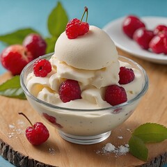 Italien Eis Salat essen. Generative AI Technologie