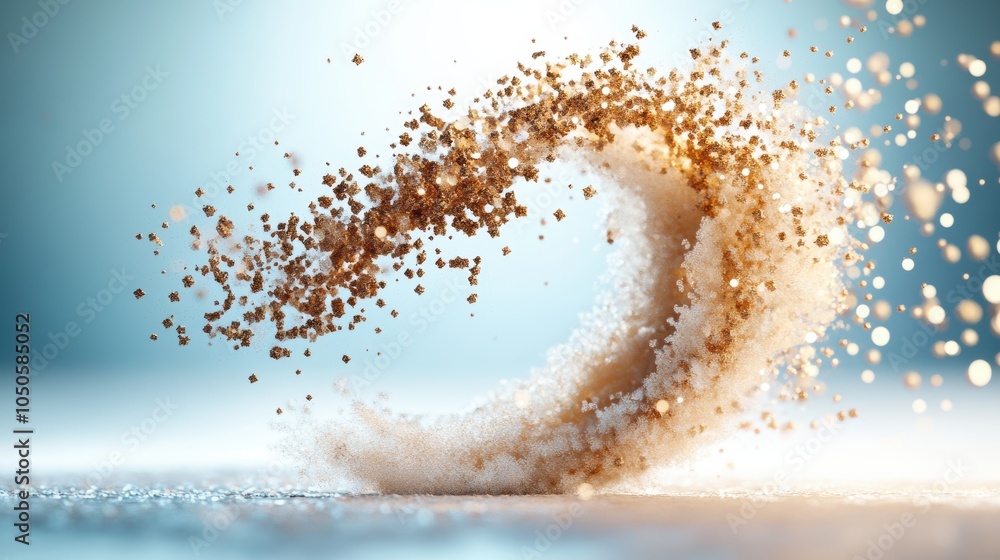 Poster a fantastical creature, composed entirely of swirling particles, moving with effortless grace, its f