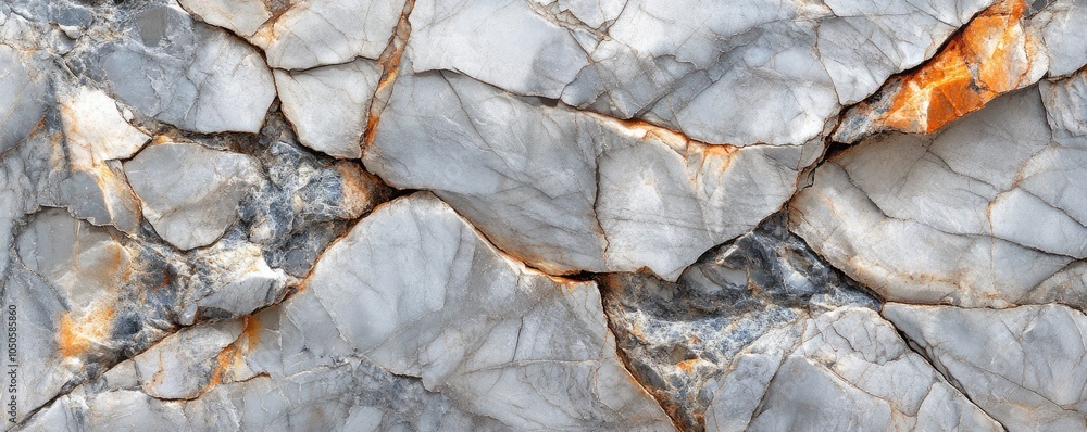 Poster a close-up view of textured rock with cracks and mineral patterns.