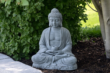 A serene depiction of Buddha in traditional robes, symbolizing peace and mindfulness, ideal for meditation and contemplation scenes