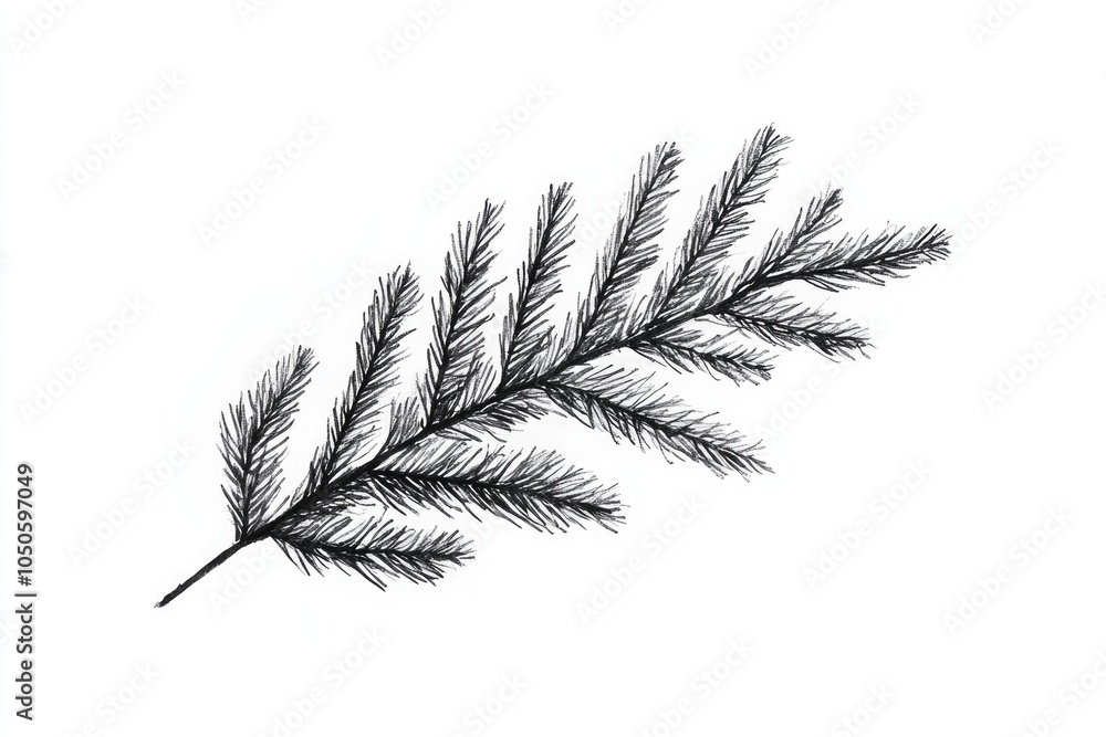 Poster a simple illustration of a tree branch in black and white, ideal for use as a design element or symb