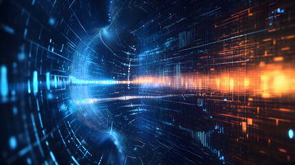 Abstract Soundwaves Flowing Through a Dark Space