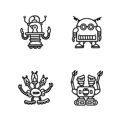 set of robot icons