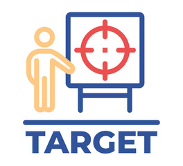 Obraz premium Target and goal simple isolated line icon set