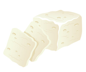 Tofu cheese isolated set. Vector flat graphic design element illustration