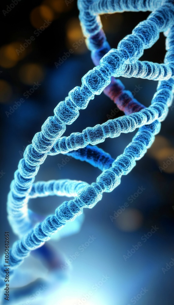 Poster 3d render of a dna structure, representing the genetic code and biological inheritance