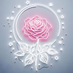 장미, 네온사인 아트  (rose, neon sign art)