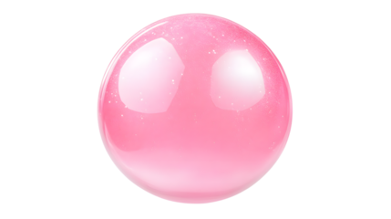 Pink bubblegum bubble isolated on transparent or white background