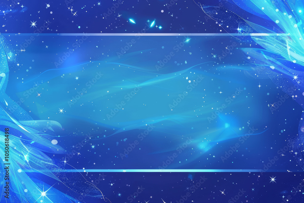 Poster This enchanting blue abstract background features soft waves and sparkling stars, creating a serene and magical atmosphere suitable for various creative projects