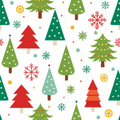 Obraz premium Christmas trees Seamless Pattern vector illustration design Background.