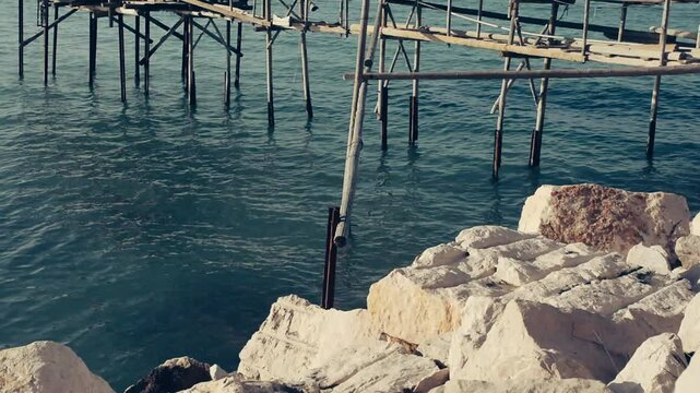 Termoli, overflow on the sea, Molise Italy
