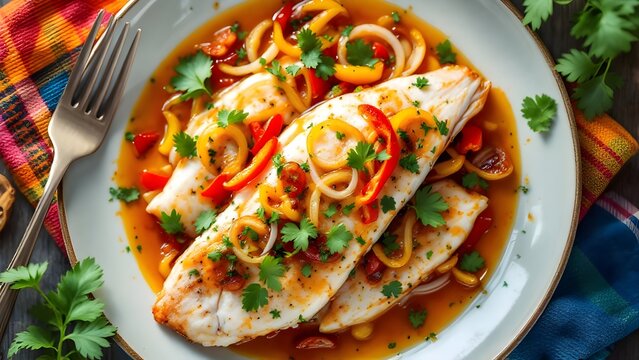 Pargo en Escabeche Pickled Snapper with Onions and Peppers (Cuban Cuisine)