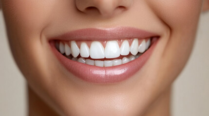 Fototapeta premium Bright, Cheerful Smile Showcasing Perfectly White Teeth, Set Against A Pure White Background To Emphasize Dental Health And Freshness