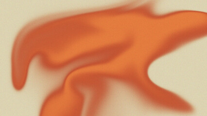 A smooth, abstract orange shape flows across a soft beige background, creating a warm, fluid, and dreamlike texture