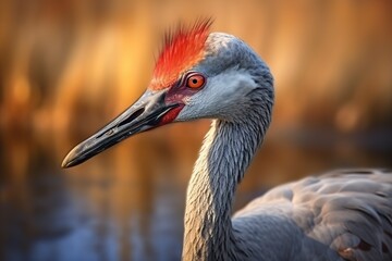 Fototapeta premium grey crowned crane