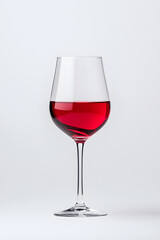 Glass of red wine isolated on white background