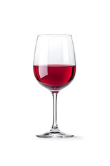 Glass of red wine isolated on white background