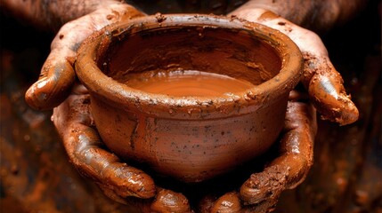 Potter shaping a clay bowl on a wheel in a studio during an afternoon session