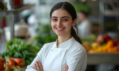 portrait of Dietitian and Nutritionist, who Plan and conduct food service or nutritional programs to assist in the promotion of health and control of, Generative AI